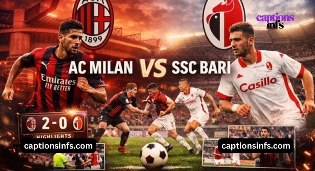 AC Milan vs SSC Bari Timeline